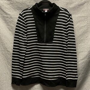Ingrid & Isabel Black and White Zip-Up Sweater